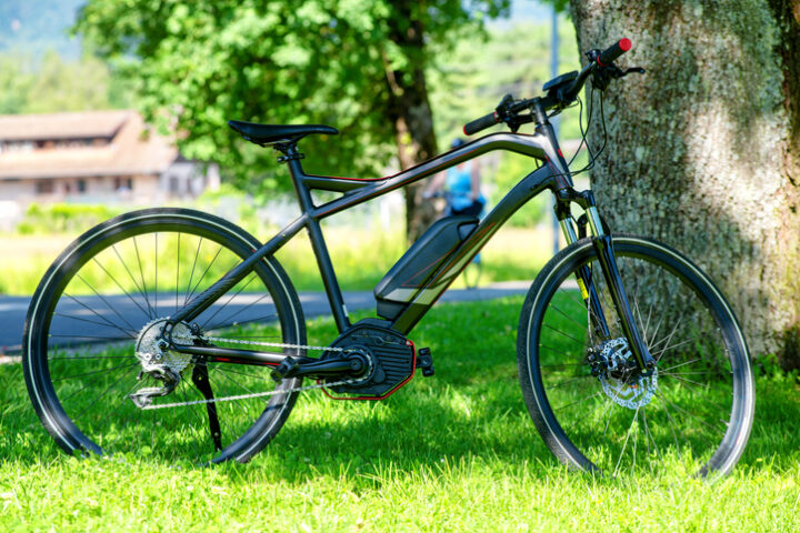 an electric bike on the grass